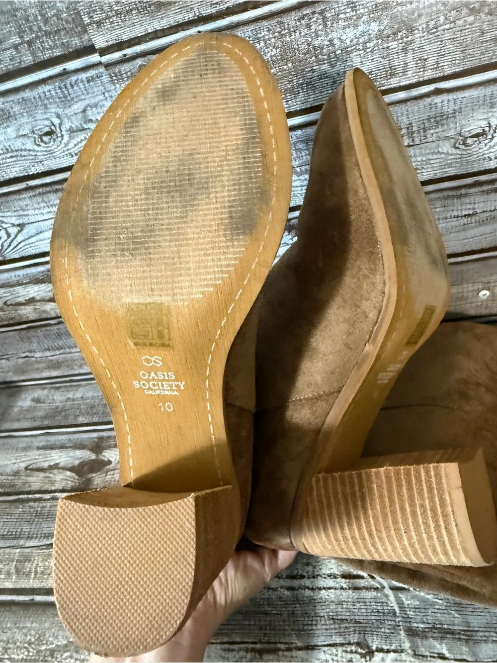 Over-the-Knee Suede Block Heel Boots - Tan